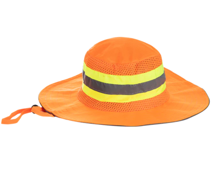 Brimmed Hat Orange with Reflective Tape